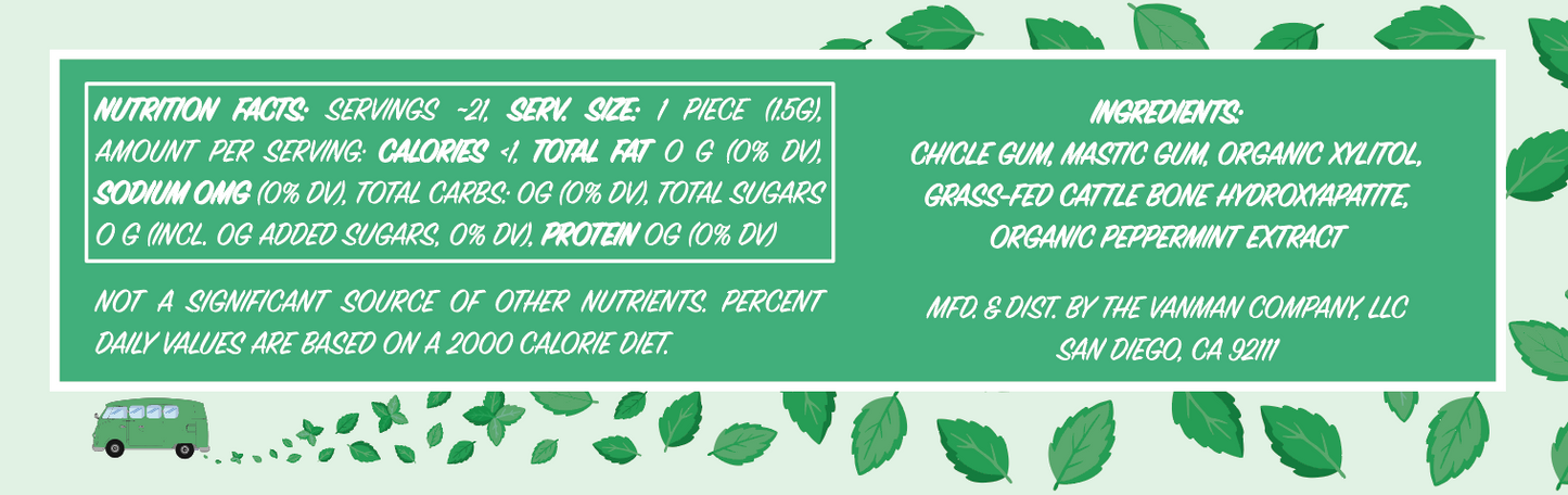 VanMan's Remineralizing Hydroxyapatite Chewing Gum - 2 oz