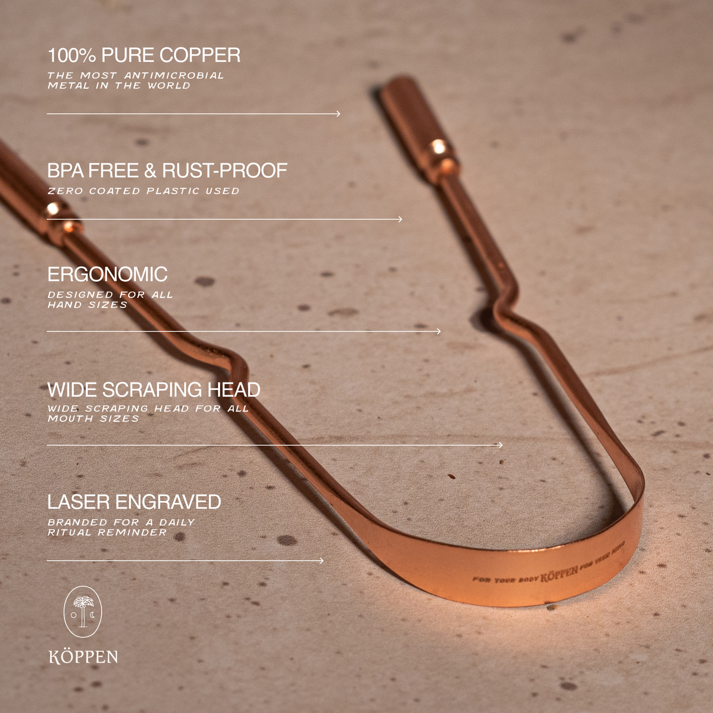Pure Copper Tongue Scraper | Fresh Breath & Enhanced Taste